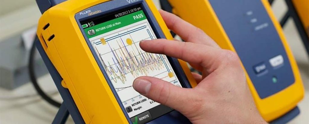 Structured network cabling testing, troubleshooting and certification using Fluke equipment in Liverpool